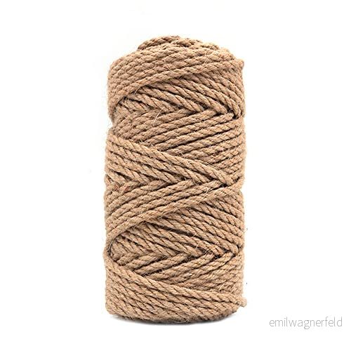 ANCLLO Starkt naturligt jutesnöre 5 mm tjockt 50 meter långt rep rulle för trädgård konst hantverk heminredning förpackning 718115178391