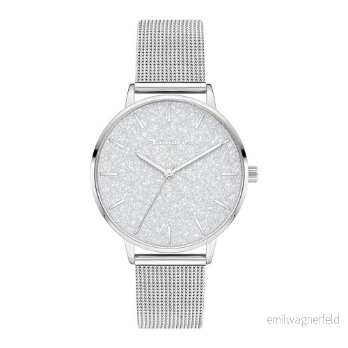 Tamaris dam analog kvartsur med rostfritt stål armband TT 0131 MQ, silver 4035608310240