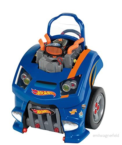 Theo Klein 2822 Hot Wheels monteringsbil I Motorblock med lärorika reparationsfunktioner Batteridrivna strålkastare och tuta Mått: 43 cm x 40 52,5 Leksaker för barn över 3 år 4009847028228