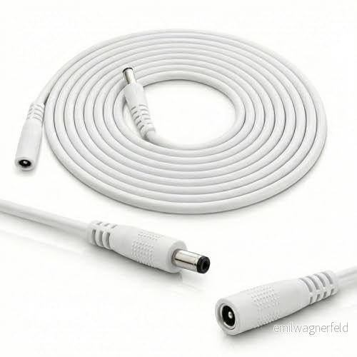 InLine DC förlängningskabel, universal nätdel förlängningskabel för LED remsor, övervakningskameror, skrivare, routrar, switchar och mycket mer, kontakt/uttag 4,0 x 1,7 mm, vit, 0,5 m 4043718308903