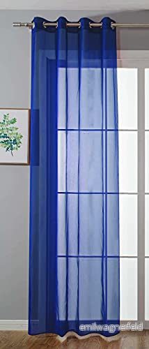Öljettgardin, transparent, "Uni" gardin, H x B 175 140 cm, kungsblå, Stores, öljetter, blybandsavslutning, vardagsrum, 20332 cn 4041984856753