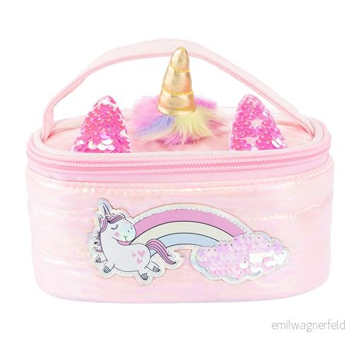 Girabrilla Puffer Unicorn Case Pink, 1 x minihållare rosa med iriserande enhörning 8056779191052