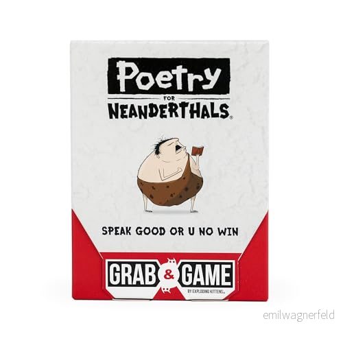 Poetry for Neanderthals Grab & Game by Exploding Kittens Laugh Out Loud Card Games Families Party Ages 7+ 60 Cards, 200+ Words, Single Syllable Guessing Fun Parties Groups 810083046198