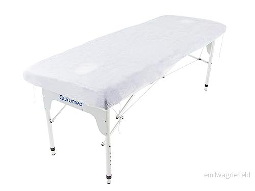 QUIRUMED Bårlakan för engångsbruk, låda med 100 enheter 35 gram, Justerbar, Vit Färg, Massagesängöverdrag, polypropen, mjukt material, allergivänligt 8435270766219
