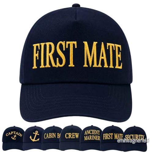 4Säljs män barn kaptenhatt marinblå armé militär baseballkeps säkerhetskeps kapten forntida mariner stuga pojke besättning yachting inskription bokstäver guld 5056069940325