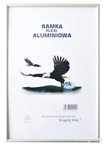 Q Connect fotoram aluminiumram / 70 x 100 cm silver med en transparent plastskiva modern för informationsram pusselram skruvade hörn 5705831180314