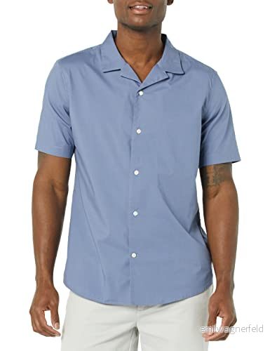 Amazon Essentials herrars standard fit semesterskjorta, tvättad blå, Large 196433223700