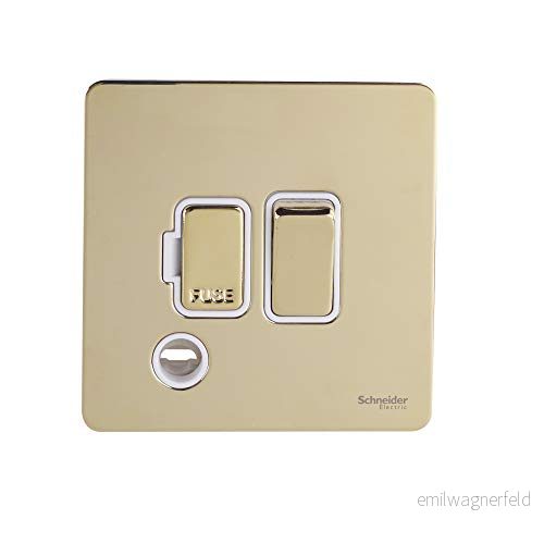 Schneider Electric GU5413WPB ultimat skruvlös platt platta, växlad sammanfogning, mässing paket med 1 5018486466741