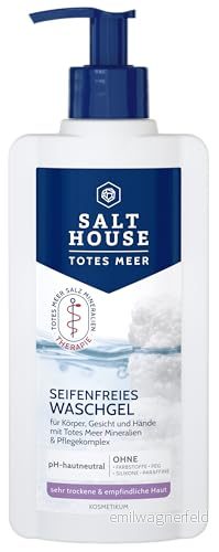 Salthouse Döda havsterapi tvålfri tvättgel, med jojobaolja och urea, för kropp, ansikte händer, 250 ml 4008890063200