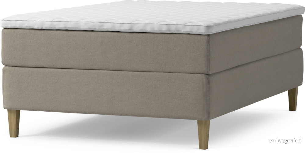 Delux Dream Kontinentalsäng, enkelsäng 140 cm med bäddmadrass och sängben QZBfy