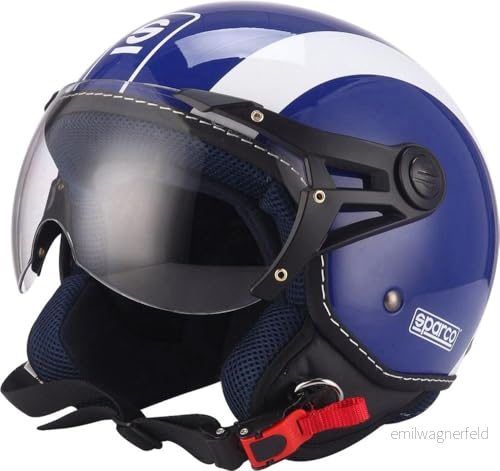 Sparco Riders Demi Jet motorcykelhjälm för män, blå, XS 656272089665