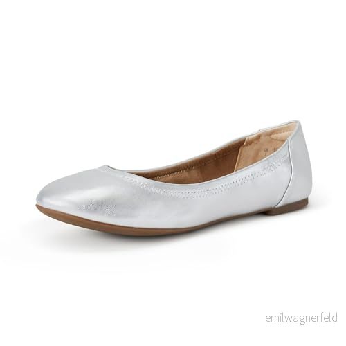 Amazon Essentials kvinnors Belice Slip On Balett platt, Silver, 44.5 EU Bred 840809187331