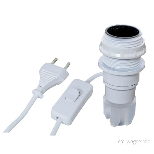 Tibelec 859110 E14 flaskadapter, med strömbrytare och kontakt, färg: vit 3233550864984