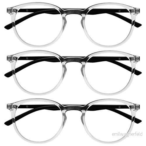 Opulize Met 3 pack blåljusblockerande läsglasögon datorspel klar svart herr dam BBB60 C +3,50 5055955362906
