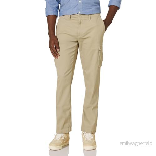 Amazon Essentials Men's Stretchiga cargobyxor med rak passform (finns i Big & Tall), Kaki brun, 33W / 30L 191770915561