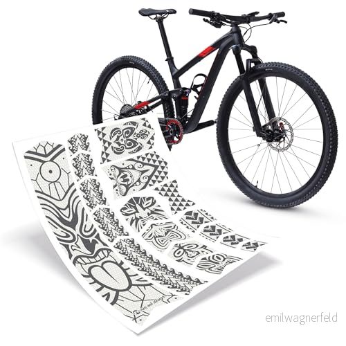 Riesel Design® "Frame:Tape 3000" cykelram skyddssats elegant skyddsfilm 17 självhäftande former Maori Grey 4260403947265