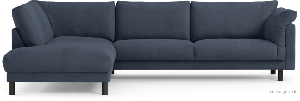 Cherrie 3-sits soffa med divan vänster, fast klädsel eaHuz