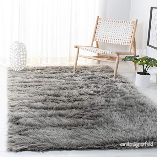 Safavieh Shaggy matta, vävd japansk akryl (fuskpäls) matta i grå, 160 x 230 cm 683726900214