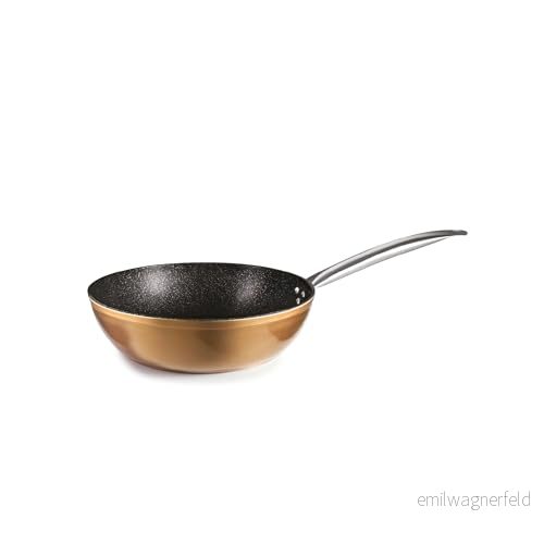 IBILI Natura Copper djup stekpanna, 24 cm, aluminium, non stick stenstil, lämplig för induktionshällar 8411922441345