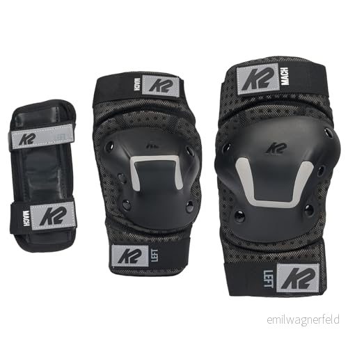 K2 Skates unisex vuxen MACH PAD set skydd, svart, K:A:33 37B:30 33/E:A:21 24B:20 23/W:A:18 20B:15 17 196222985635