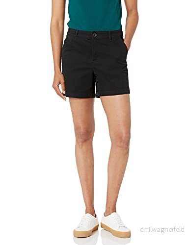 Amazon Essentials dam Mid Rise Slim Fit 13 cm innersöm kaki kort (finns i raka och kurviga passform), svart, 2 195111440750
