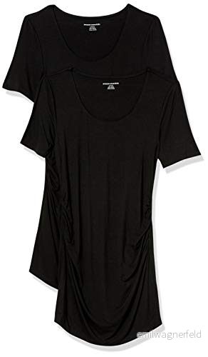 Amazon Essentials dam moderskap kortärmad rouched scoopneck t shirt, paket med 2, svart, XX Large 194223873722