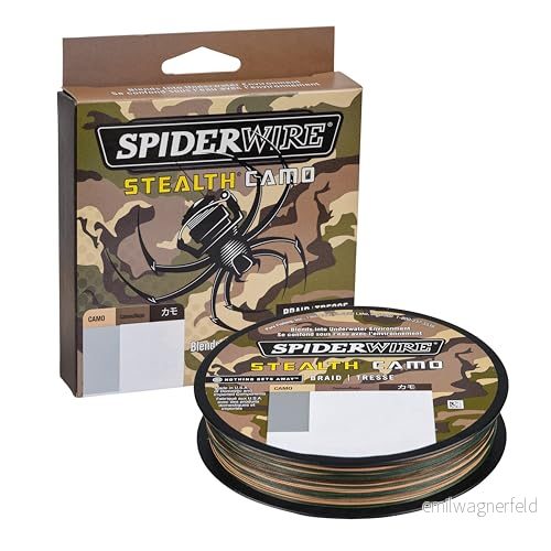 SpiderWire Stealth Superline flätat fisksnöre, Braided Fishing Line, kamouflage, 6/1 pund test 125 Yard 22021601479