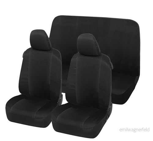 Auto Accessori Lupex Bilsätesöverdrag kompatibla med prickar, tillverkade i Italien, poly bomullstyg, fram och bak (svart svart) 8056669279556