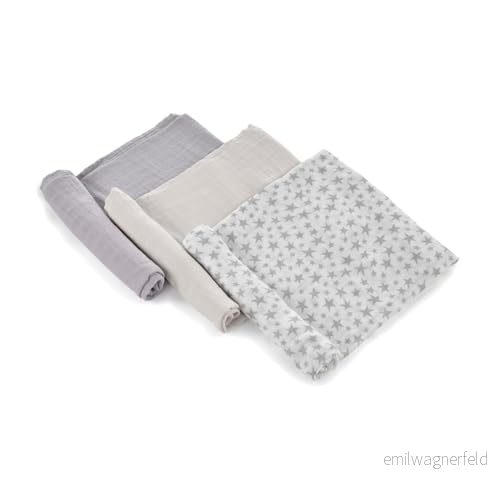 Jané 3 pack mångsidiga musslar, amning, naturlig bomull och bambutyg, anti kvalster, miljövänlig, 80 x cm, grå 8420421089156