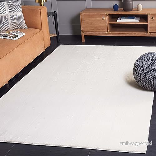 Safavieh fårskinnsimitation matta för maskintvättbar och halkfri vardagsrum, matsal, sovrum fuskpäls kanin kollektion, kort lugg, elfenben, 120 x 180 cm 195058859776