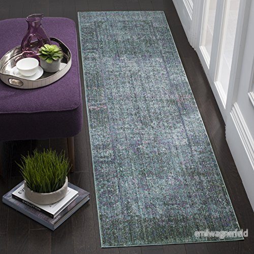 Safavieh Lulu Vintage inspirerad matta, vävd polyester löparmatta i lila/multi, 68 x 243 cm 889048161184
