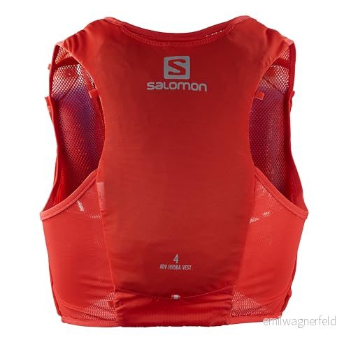 Salomon hydreringsväst, 2 mjuka flaskor 500 ml ingår, ADV Hydra väst Fiery Red M 193128187811