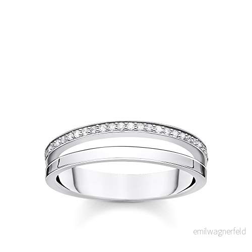 Thomas Sabo bague double pierres blanches argent sterling 925 TR2316 051 14 48 4051245490732