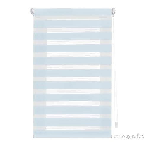 INTERBLIND rullgardin för natt och dag utan verktyg EasyFix storlek 52 x 180 cm bredd höjd borrning i tygstorlek 49 175 himmelsk 8434363574038