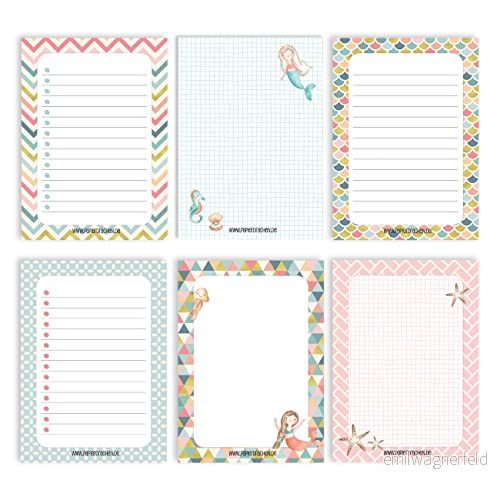 6 tomma Anteckningsblock för fri design möten, projekt, att göra-listor, inköpslistor, anteckningar och mycket mer - Guldpastell Set 14-10,5 x 14,8 cm 4251450916502