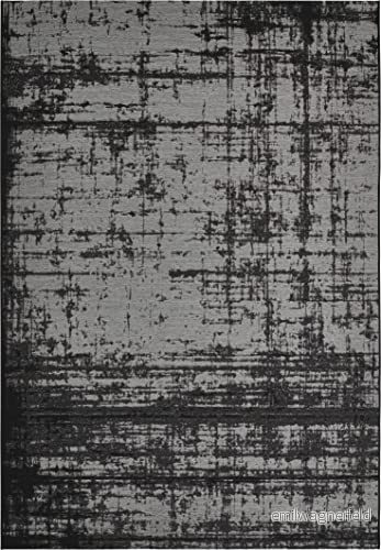 Luxor Living matta, uteplats, inomhus och utomhatta, väderbeständig i modernt mönster, platt tyg, lämplig för användning med golvvärme robotdammsugare, 80 x 150 cm, grå 4002398963901