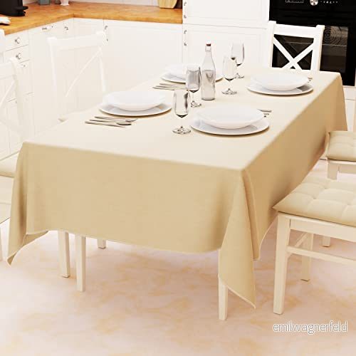 PETTI Artigiani Italiani Rektangulär bordsduk, elegant enfärgad bomullsduk, köksbordsskydd, sandduk x 24 platser (140 450 cm), 100% tillverkad i Italien 5056411137427