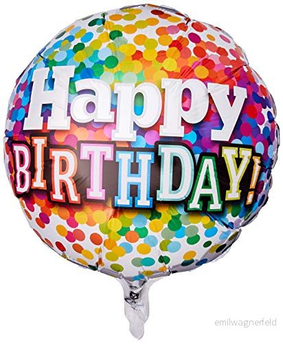 Folat Grattis på födelsedagen Confetti Folie Balloon 46cm 71444494939