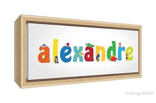 Little Helper kanvas med ram av massivt trä natur illustrativ stil färgglad namnet de jeune pojkar Alexander 25 x 63 3 cm medium 5056094991439