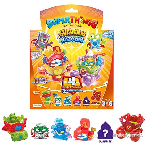 superthings Guardians of Kazoom serien, 4 pack (inklusive 3 och 1 kapten silver) 3/6 8431618018330