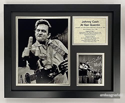 Legends Never Die Johnny Cash at San Quentin samlarobjekt Inramad fotokollage väggkonst dekor 30 cm x 38 724098865913
