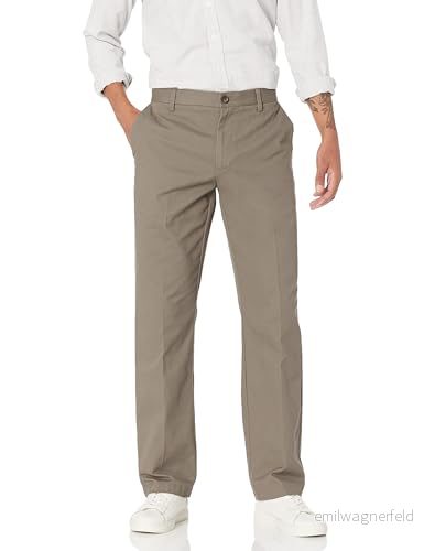 Amazon Essentials Classic Fit Wrinkle Resistant Flat Framsida Chino Pant Slip, brun (taupe), W42/L28 (tillverkarens storlek: 42W x 28L) 191770049488