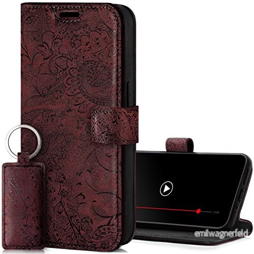 SURAZO Premium Mobiltelefonfodral för Xiaomi 13 Ultra 5G Vikbart Äkta Läder Med Magnet, Kortfack, RFID Skydd, Blommönster Flip Skal, Plånbok, Läderfodral 5904223604951