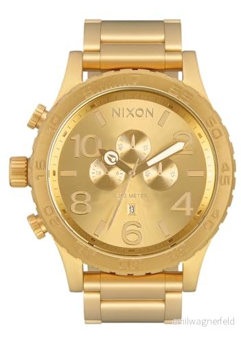 Nixon män analog japanskt kvartsurverk klocka med rostfritt stål armband A1389 502 00, Guld 3608701174159