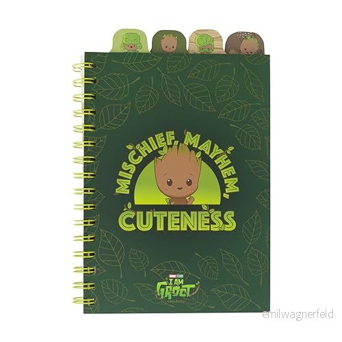 Grupo Erik Marvel Groot A5 Project Notebook with 4 Dividers Notebooks Planner Notepads Notepad Gifts I Am 8435497283162