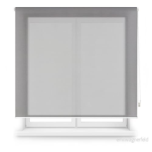 INTERBLIND Premium skärmvävd rullgardin storlek 140 x 180 cm bred vid hög minskning av bländning och effektivt solskydd tygstorlek 137 175 8434363571396