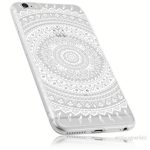 mumbi Fodral kompatibelt med iPhone 6/6S mobiltelefonfodral motiv mandala vit, transparent 4251077252588