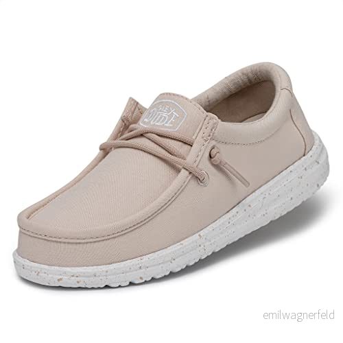 Hey Dude Wally Youth Slub Canvas mockasin, natural, 34 EU, natur, EU 197002018321
