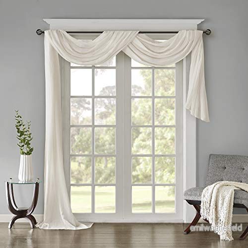 Madison Park fönstergardinpaneler, polyester, vit, 107 cm B x 548 L (paket med 1) 675716957292