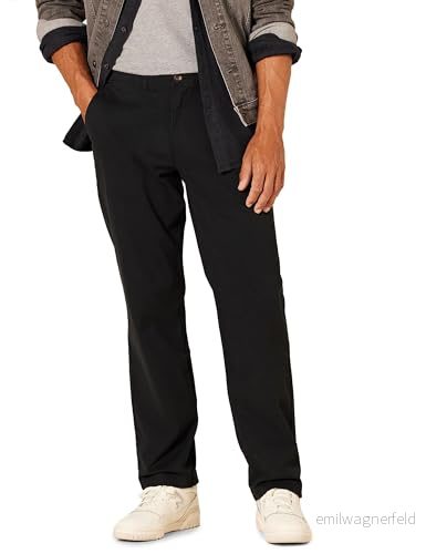 Amazon Essentials herr klassisk passform vardaglig stretch chinos byxa, svart, 28 W x 30 L 191770590966